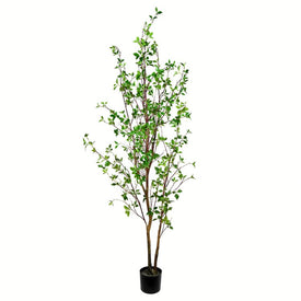84" Artificial Baby Leaf Tree in Pot
