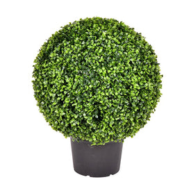 20" Artificial UV-Resistant Boxwood Ball in Plastic Pot