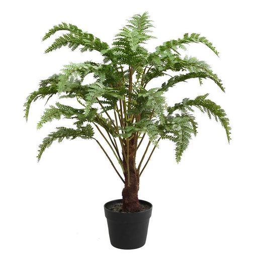 30" Artificial Green Fern in Round Black Pot