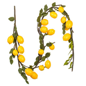 5' Artificial Green and Yellow Lemon Garland