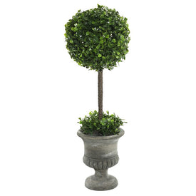 Vickerman 21" Artificial Green Boxwood Topiary.