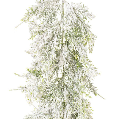 75" Artificial Cedar Snowy Garland
