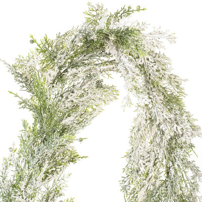 75" Artificial Cedar Snowy Garland