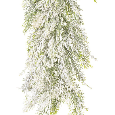 75" Artificial Cedar Snowy Garland