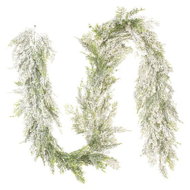 75" Artificial Cedar Snowy Garland