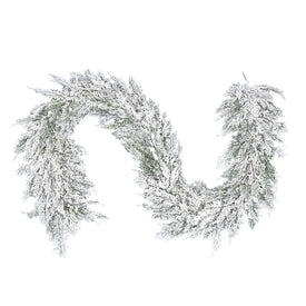 75" Artificial Cedar Snowy Garland