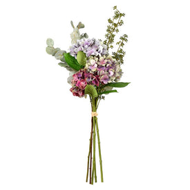 36" Artificial Gray Lilac Hydrangea Bundle Bouquet
