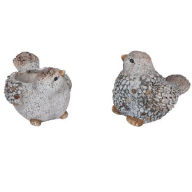7.5" Indoor/Outdoor Gray Bird Garden Sculpture/Planter