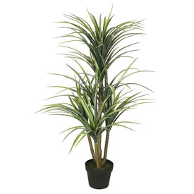 40" Artificial Green Yucca in Plastic Pot