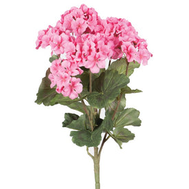18" Artificial Coral Geranium Bushes 4-Pack