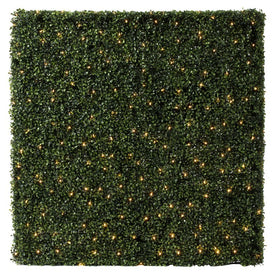 48" x 12" x 48" Artificial UV-Resistant Boxwood Hedge with 400 Warm White LED Lights