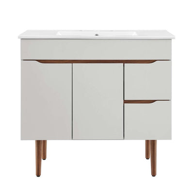 Harvest 36" Single Bathroom Vanity with White Ceramic Top and Integrated Sink