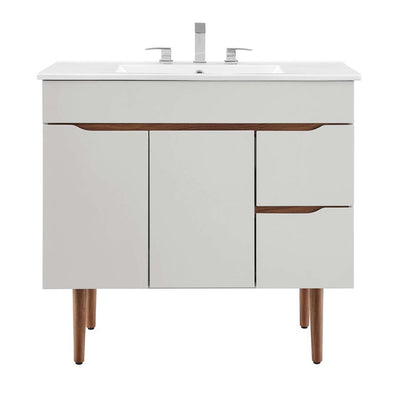 Harvest 36" Single Bathroom Vanity with White Ceramic Top and Integrated Sink