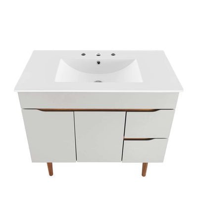 Harvest 36" Single Bathroom Vanity with White Ceramic Top and Integrated Sink