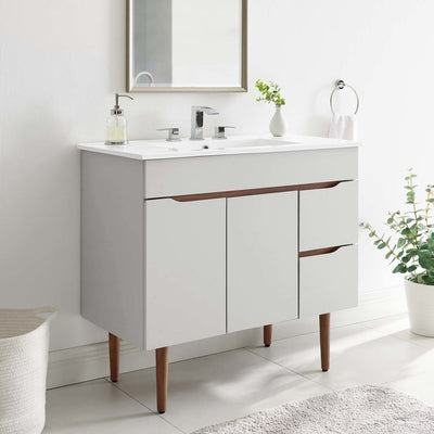 Harvest 36" Single Bathroom Vanity with White Ceramic Top and Integrated Sink