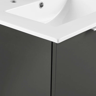 Maybelle 24" Single Wall-Mount Bathroom Vanity with White Ceramic Top and Integrated Sink