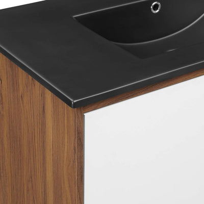 Transmit 36" Single Bathroom Vanity with Black Ceramic Top and Integrated Sink