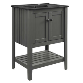 Prestige 24" Single Bathroom Vanity with Black Ceramic Top and Integrated Sink
