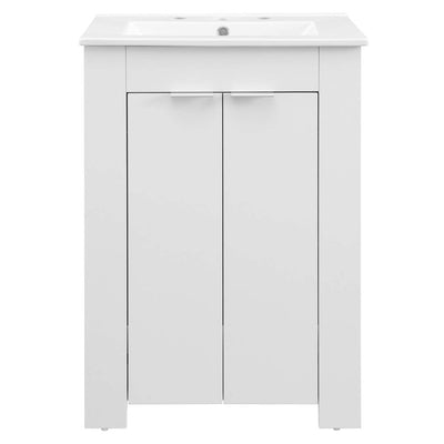 Maybelle 24" Single Bathroom Vanity with White Ceramic Top and Integrated Sink