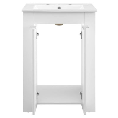 Maybelle 24" Single Bathroom Vanity with White Ceramic Top and Integrated Sink