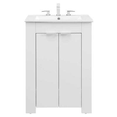 Maybelle 24" Single Bathroom Vanity with White Ceramic Top and Integrated Sink