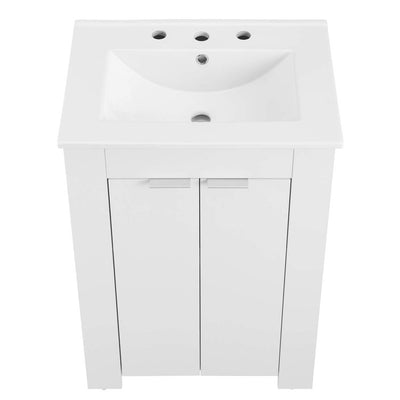 Maybelle 24" Single Bathroom Vanity with White Ceramic Top and Integrated Sink