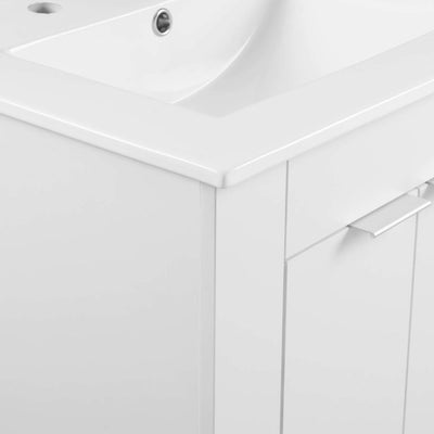 Maybelle 24" Single Bathroom Vanity with White Ceramic Top and Integrated Sink