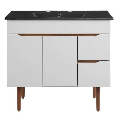 Harvest 36" Single Bathroom Vanity with Black Ceramic Top and Integrated Sink