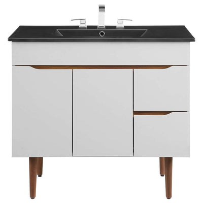 Harvest 36" Single Bathroom Vanity with Black Ceramic Top and Integrated Sink