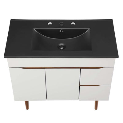 Harvest 36" Single Bathroom Vanity with Black Ceramic Top and Integrated Sink