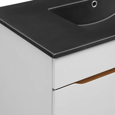 Harvest 36" Single Bathroom Vanity with Black Ceramic Top and Integrated Sink