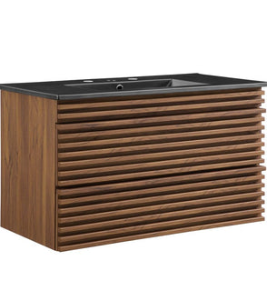 Product Image: EEI-5395-WAL-BLK Bathroom/Vanities/Single Vanity Cabinets with Tops