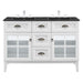 EEI-5480-WHI-BLK Bathroom/Vanities/Double Vanity Cabinets with Tops