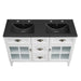 EEI-5480-WHI-BLK Bathroom/Vanities/Double Vanity Cabinets with Tops
