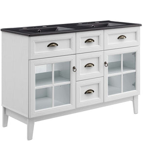 Product Image: EEI-5480-WHI-BLK Bathroom/Vanities/Double Vanity Cabinets with Tops