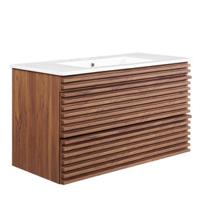 Product Image: EEI-4436-WAL-WHI Bathroom/Vanities/Single Vanity Cabinets with Tops