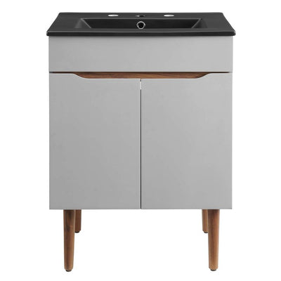 Harvest 24" Single Bathroom Vanity with Black Ceramic Top and Integrated Sink