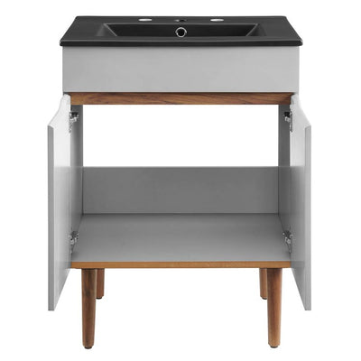 Harvest 24" Single Bathroom Vanity with Black Ceramic Top and Integrated Sink
