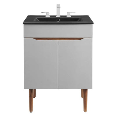 Harvest 24" Single Bathroom Vanity with Black Ceramic Top and Integrated Sink