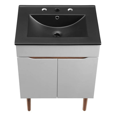 Harvest 24" Single Bathroom Vanity with Black Ceramic Top and Integrated Sink