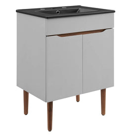 Harvest 24" Single Bathroom Vanity with Black Ceramic Top and Integrated Sink