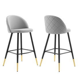 Cordial Performance Velvet Bar Stools Set of 2