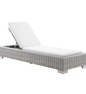 Product Image: EEI-4843-LGR-WHI Outdoor/Patio Furniture/Outdoor Chaise Lounges