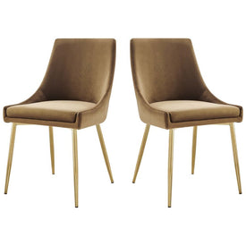 Viscount Performance Velvet Dining Chairs Set of 2