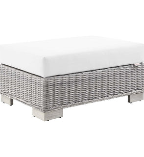 Product Image: EEI-4839-LGR-WHI Outdoor/Patio Furniture/Outdoor Ottomans