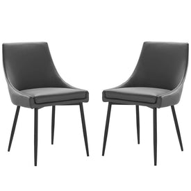 Viscount Vegan Leather Dining Chairs Set of 2