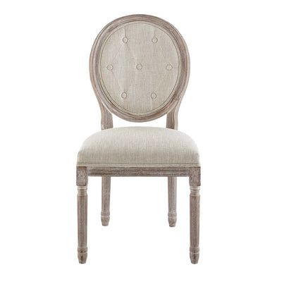 Arise Vintage French Upholstered Fabric Dining Side Chairs Set of 2