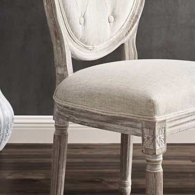 Arise Vintage French Upholstered Fabric Dining Side Chairs Set of 2