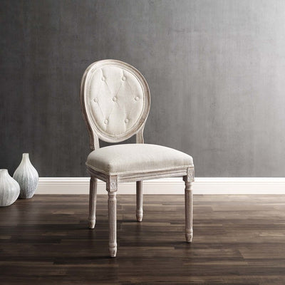 Arise Vintage French Upholstered Fabric Dining Side Chairs Set of 2