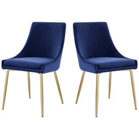 Viscount Performance Velvet Dining Chairs Set of 2